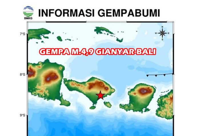 Gempa Berkekuatan M 4,9 Guncang Gianyar, Getaran Kuat Terasa di Karangasem hingga&nbsp;Lombok