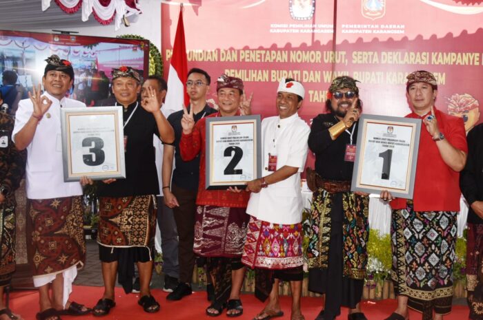 Tiga Paslon Pilkada Karangasem Mengambil Nomor&nbsp;Urut
